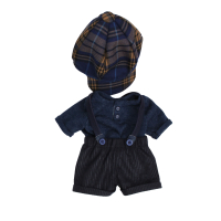 3-delig setje boy blauw ruit bretels